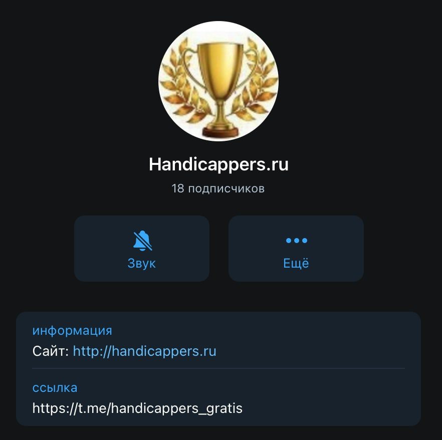 Телеграм канал Handicappers.ru