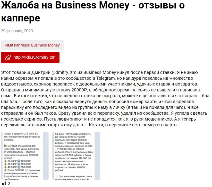 Отзывы о Проекте Антона Брусникина Money Business в Телеграмме