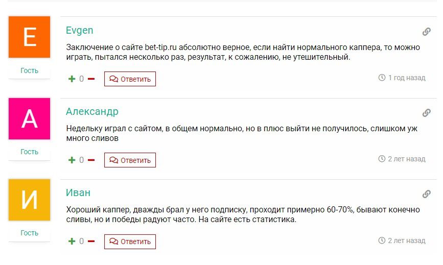 Отзыв о сайте bet-tip.ru