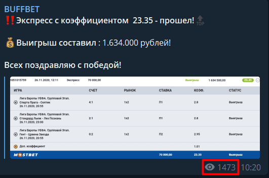 Buffbet просмотры в телеграмм