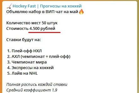 ВИП чат от Hockey Fast