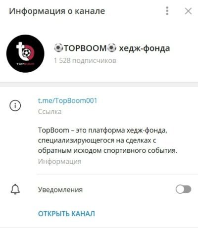 ТГ канал TOPBOOM