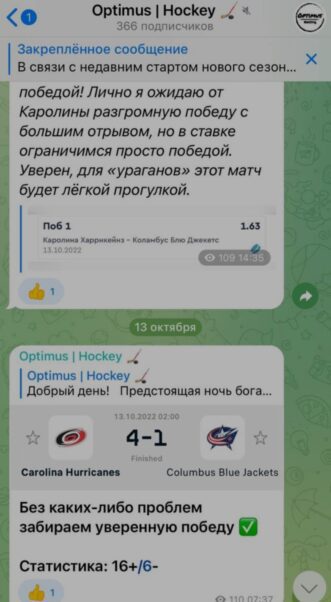 Optimus hockey прогнозы