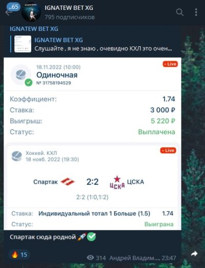 Каппер IGNATEW BET