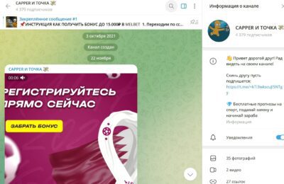 Информация о канале Capper и Точка