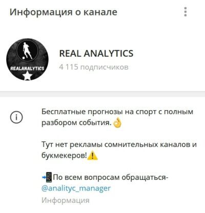 REAL ANALYTICS информация о канале