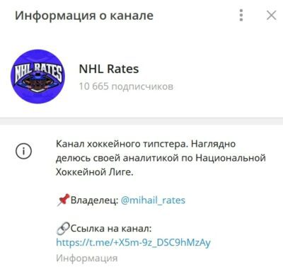 Информация о канале NHL Rates