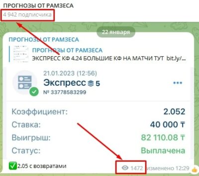 Прогнозы от Рамзеса в телеграмм
