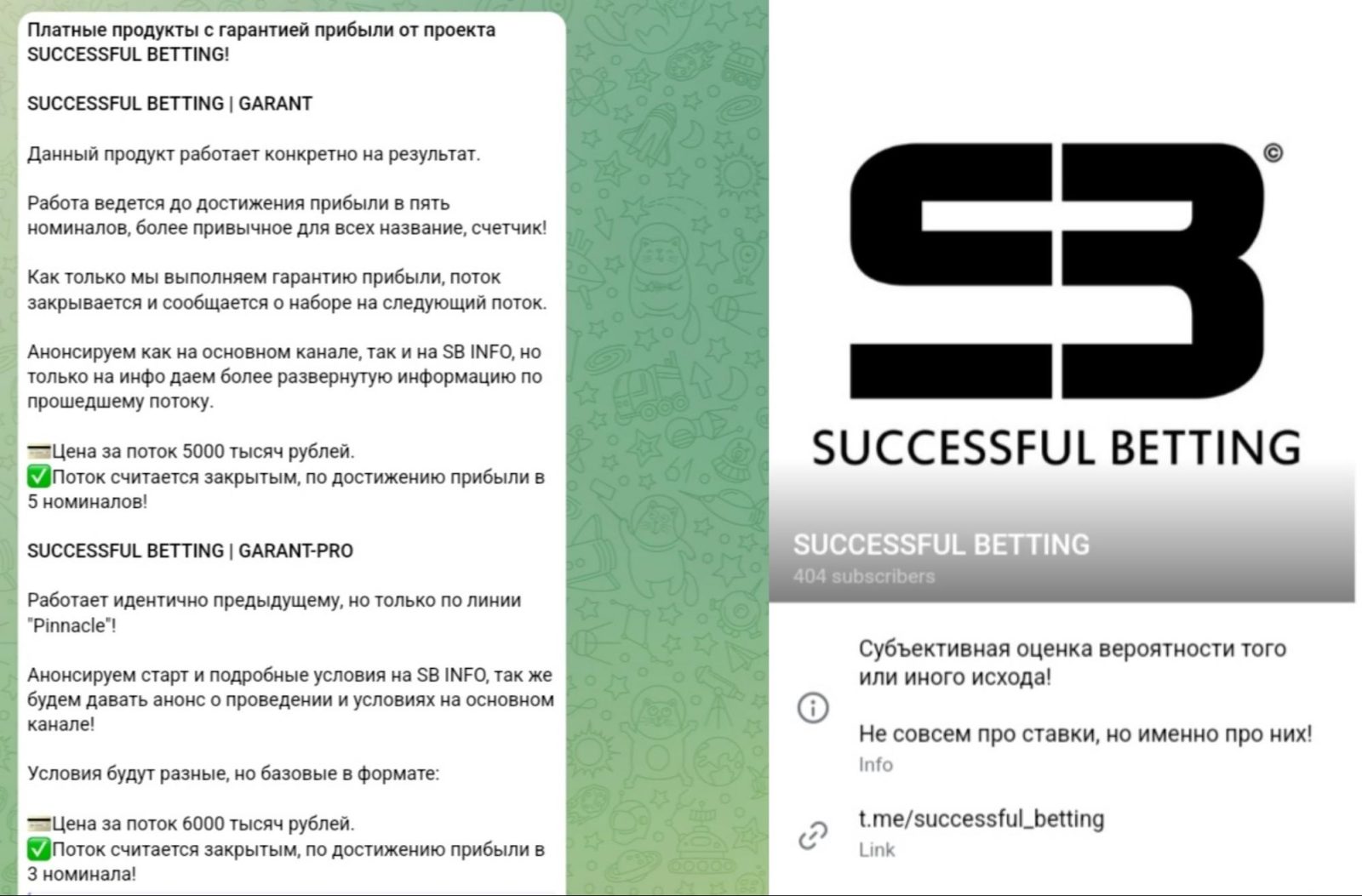 Successful Betting телеграм пост